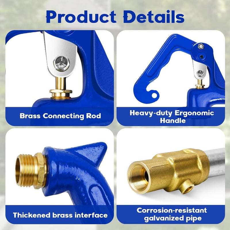 FODACEL 3.25FT Frost Proof Yard Hydrant,Freezeless Frost Free Outdoor Water Hydrant,3/4" Pipe Connection,Total Length 3.25ft,12’’Bury Depth,for Yard, Garden, Pasture Irrigation,Reliable Water Supply - Image 4